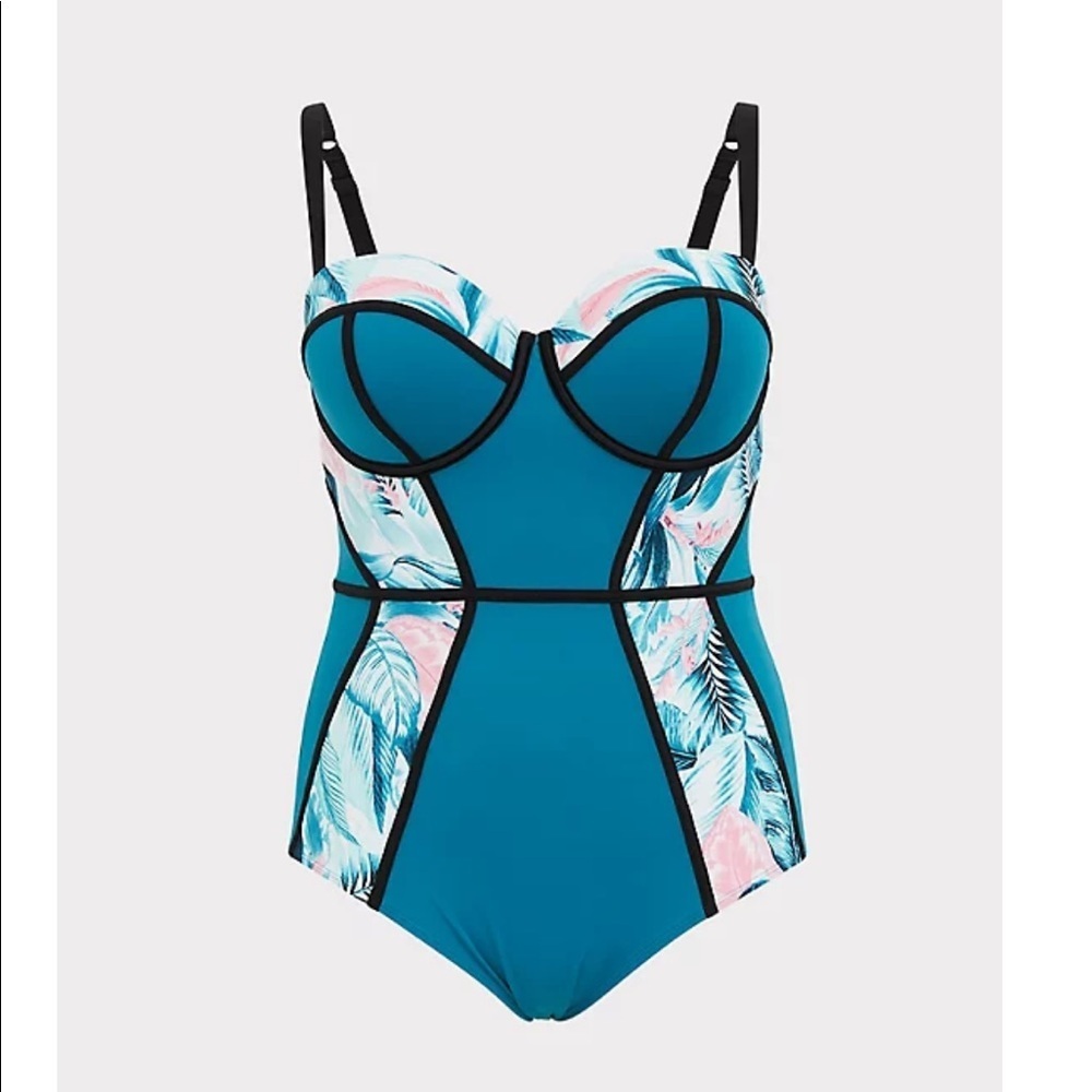 New!‎ Torrid 2 Palm Underwire Swim Bathing Suit 2X